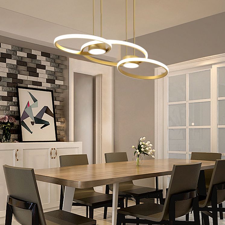Circles Island Lighting Modern Pendant Chandelier Metal Island Light Fixture