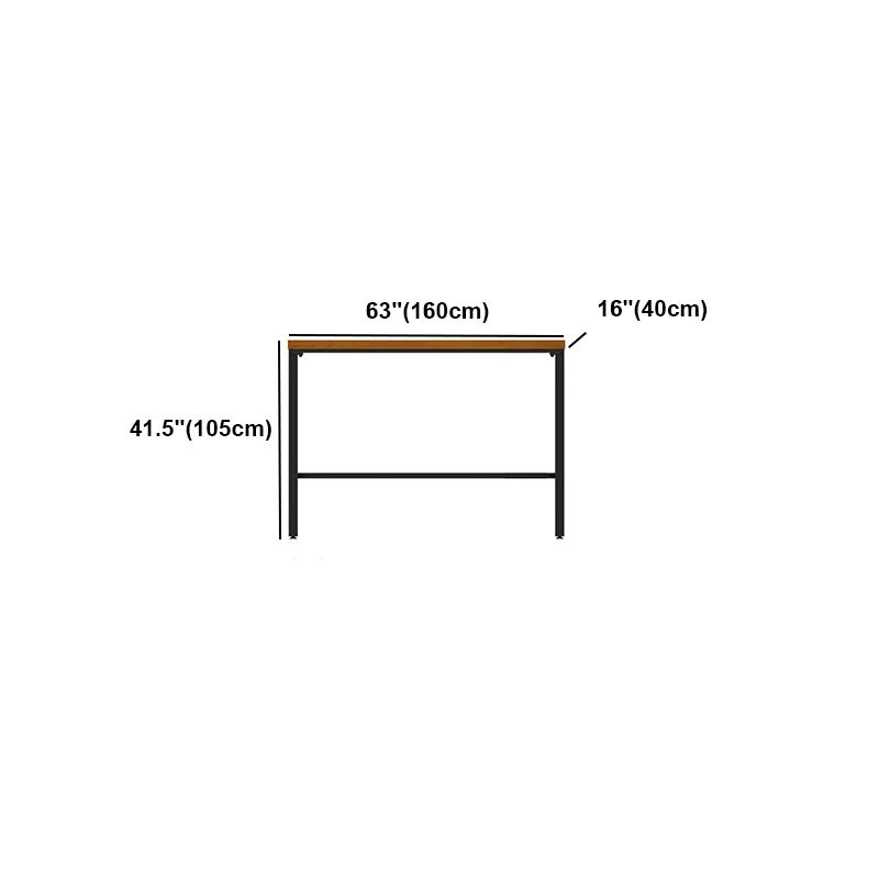 Brown Modern Style Bar Table Solid Wood and Iron Breakroom Bar Table