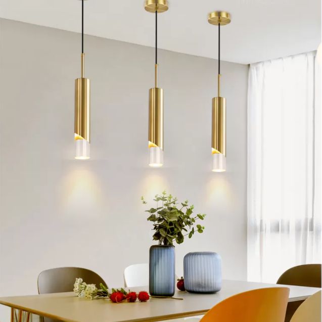 Tubi moderni in stile minimalista a pendente di illuminazione lampada a soffitto acrilico per soggiorno