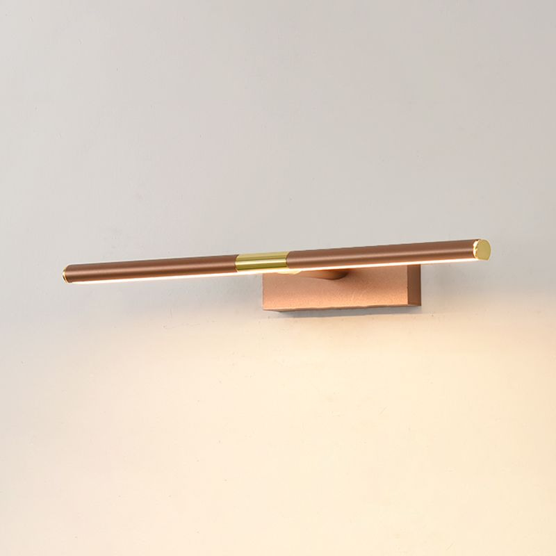 Metal Linear Shape Wall Sconce Modern Style 1 Light Mirror Wall Mount Light for Bathroom