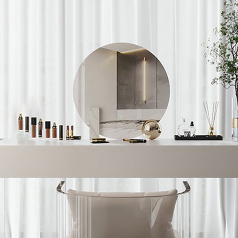 White Slate Top Make-up Vanity with Drawer for Bedroom 29.5"