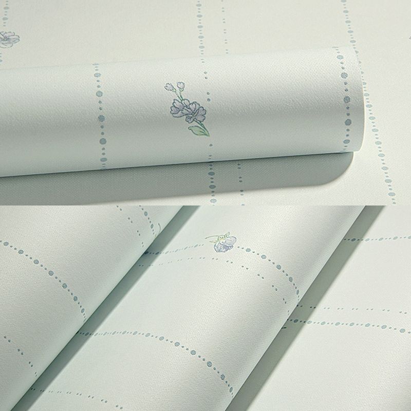 Light Blue Peonies Wallpaper Flower Rustic Stain-Proof Wall Decoration for Bedroom