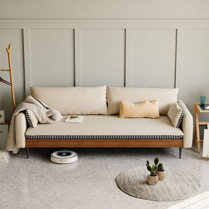 29.53" Scandinavian Linen Square Arm Loose Back Sofa for Apartment
