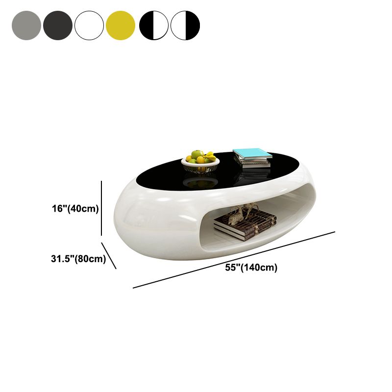 Contemporary Oval Cocktail Table 1 Single Stain-Resistant Coffee Table
