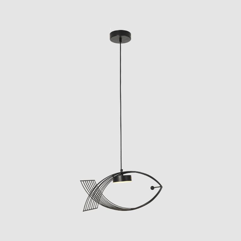 Luz colgante de pescado artístico Minimalista Metal Comedor LED LECHE