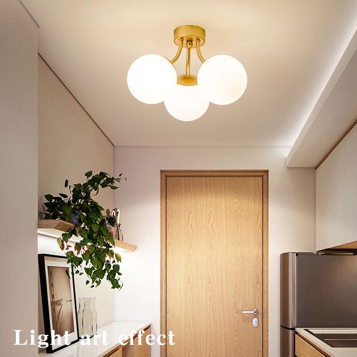 Lampe encastrée en verre minimaliste moderne nordique avec abat-jour en verre pour le salon