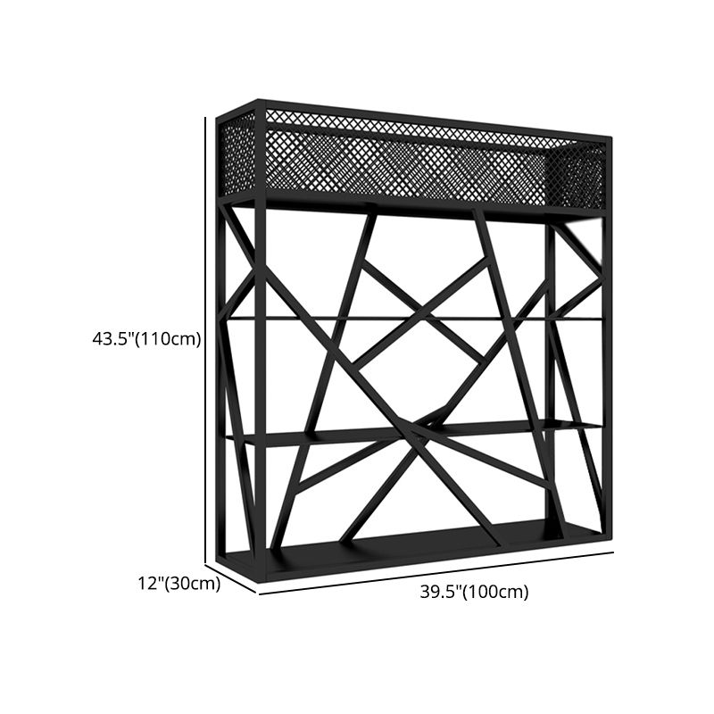 Metal Vertical Standard Bookcase Contemporary Style Open Back Shelf