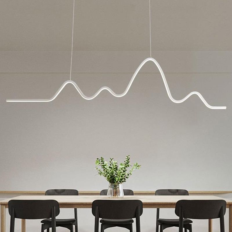 Modern Style Geometric Shape Island Pendant Metal Island Light Fixtures for Living Room