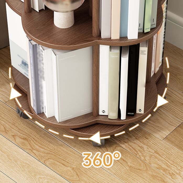 Solid Wood Bookshelf Contemporary Style Open Back Bookcase for Home Office Study Room