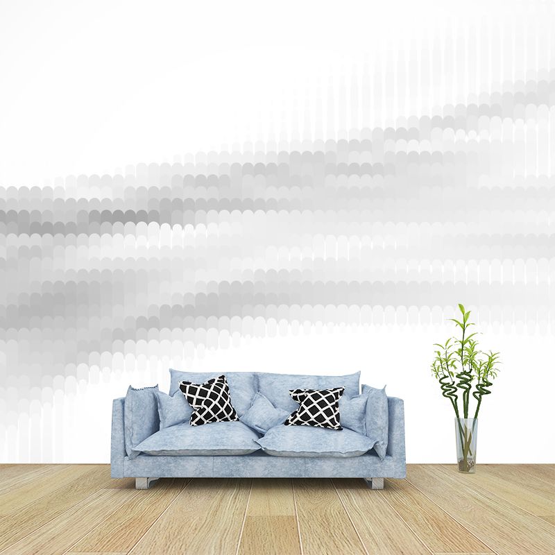 Minimal Dots Wall Mural Decal White Abstract Lake Reflection Wall Covering for Home