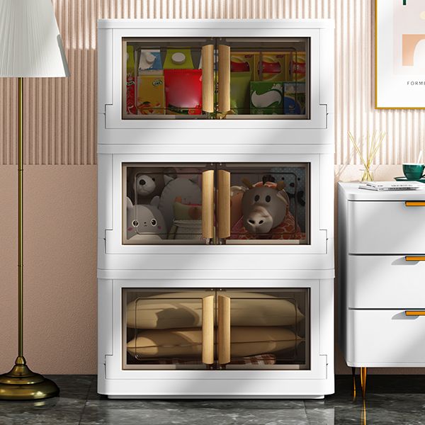 Contemporary Plastic Storage Cabinet Hinged Wardrobe Cabinet