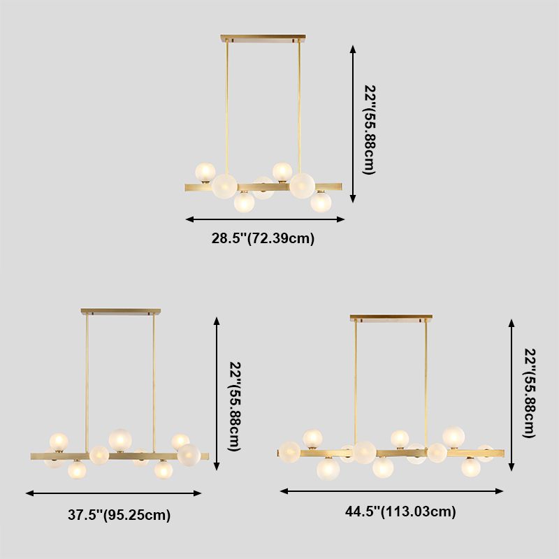 Modern Pendant Chandelier Globe Island Lighting Ideas Glass Island Ceiling Light in Gold