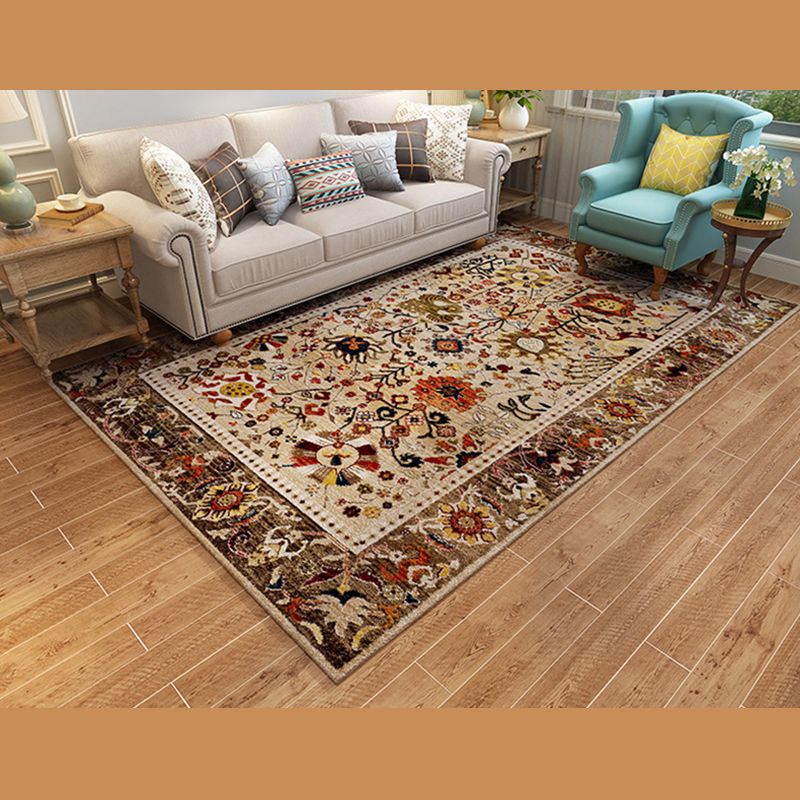 Feste Farbe Blumendruck Teppich Polyester Old Teppich nicht rutschfestem Innenteppich für die Heimdekoration
