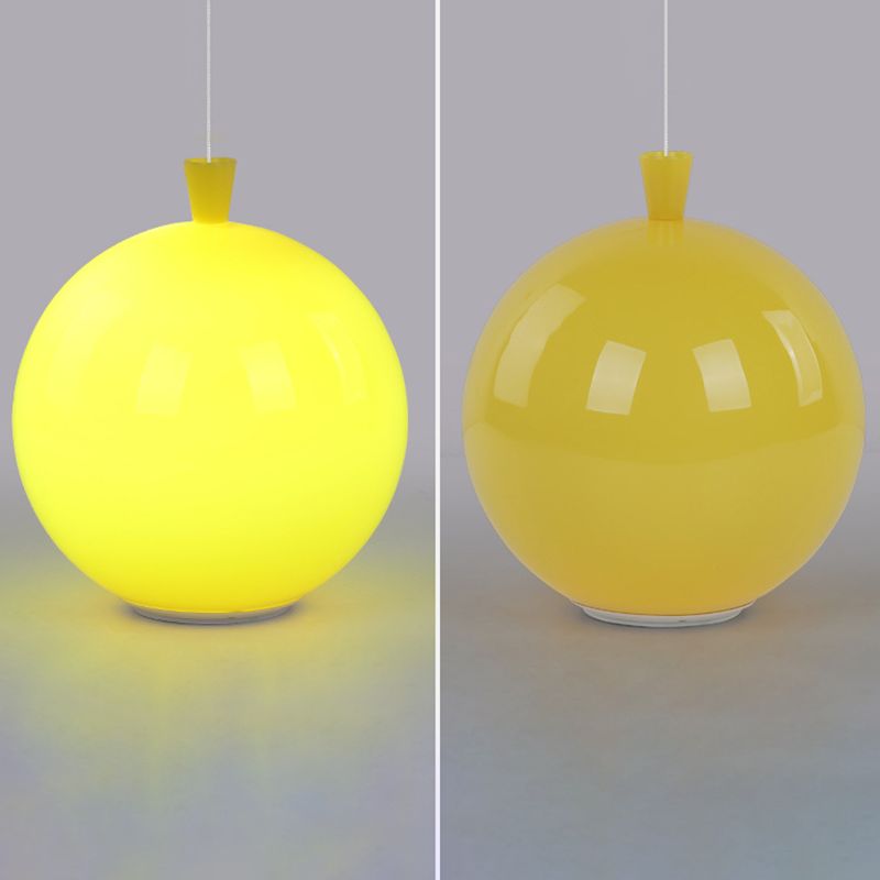 Plafonnier macaron en acrylique à 1 lumière avec cordon de tirage pour maternelle, ballon