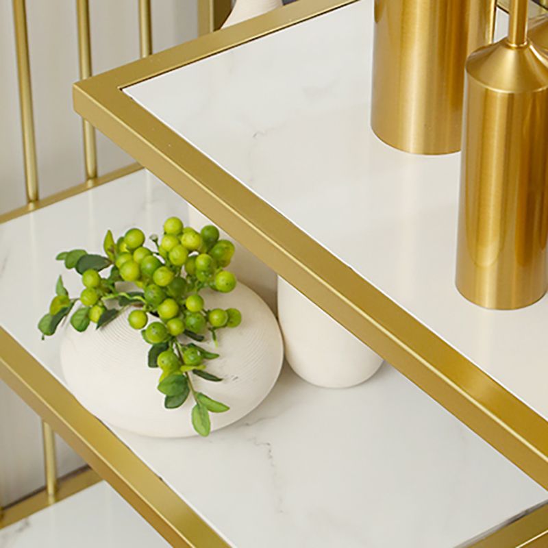 Light Luxury Standard Shelf Bookcase Metal 6-Tier Open Back Shelf