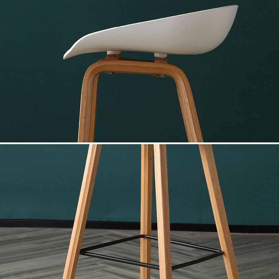 Taburetes contadores simples contemporáneos taburete de bar de madera interior con patas de 30 pulgadas con asiento de plástico