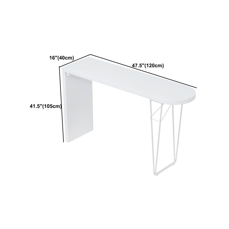 Modern Wooden Bar Dining Table White Bar Height Pub Table with Double Pedestal