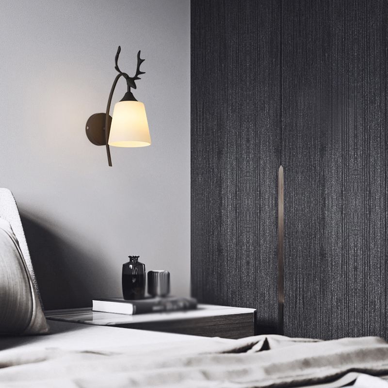 Glass Geometric Wall Light Fixture Modern 1-Light Wall Sconce Light