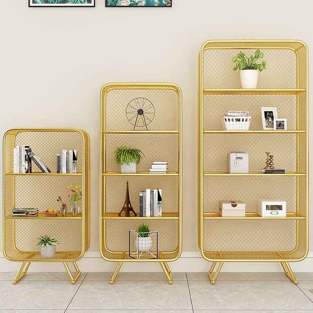 Modern Closed Bookshelf Metal Standard Bookcase With Rectangular Shelves