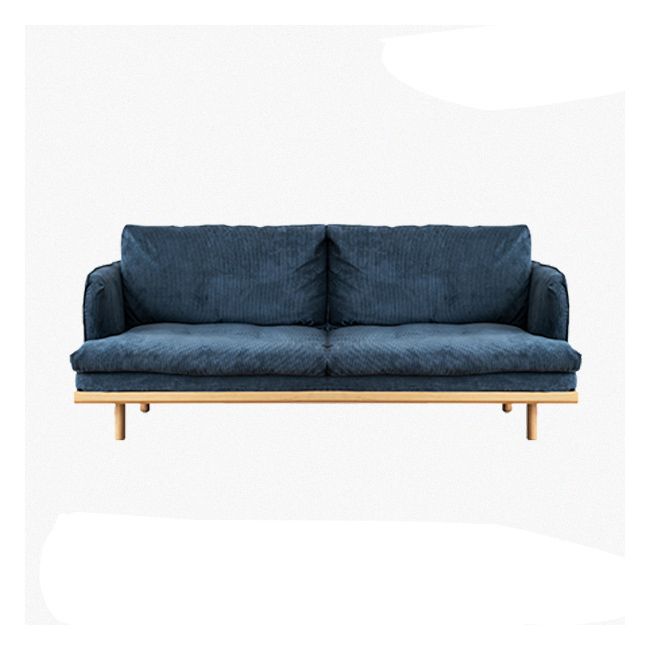 Modern Style Polyester Sofa Recessed Arm Tight Back Settee for Living Room