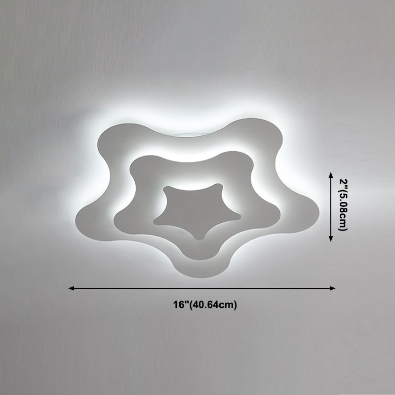 Plafonnier LED géométrique blanc en fer laqué de style moderne avec abat-jour en acrylique