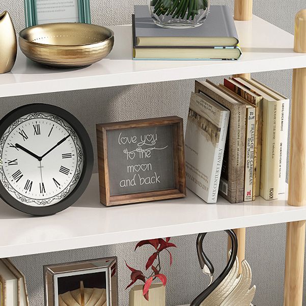 Modern Style Bookshelf Open Back Artificial Wood Bookcase for Office