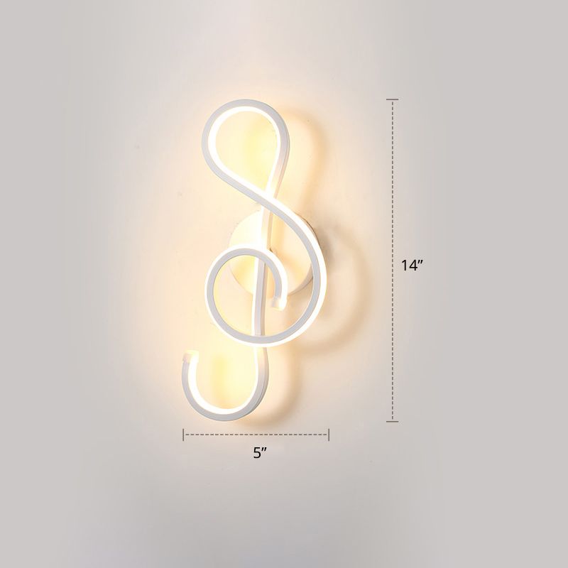 Simplicity Shaded Wall Mount Light Acrylic Living Room LED Wall Lighting in White