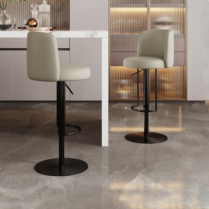 Adjustable Height Bar Stool Leather Backrest Counter Stool for Bristol