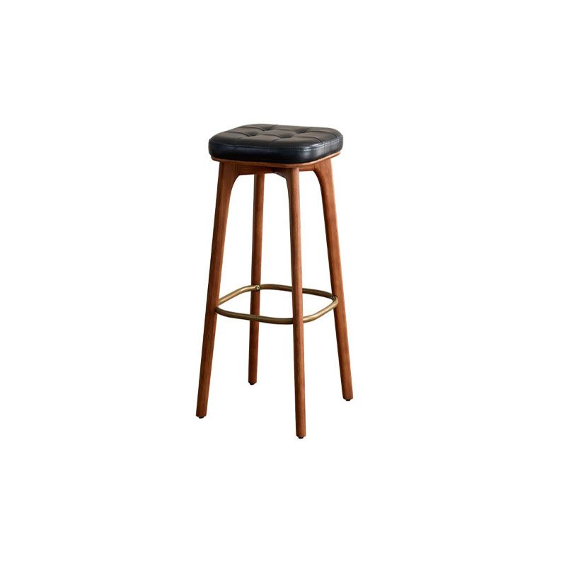 Industrial Style Wood Bar Stool Footrest Counter Stool for Living Room