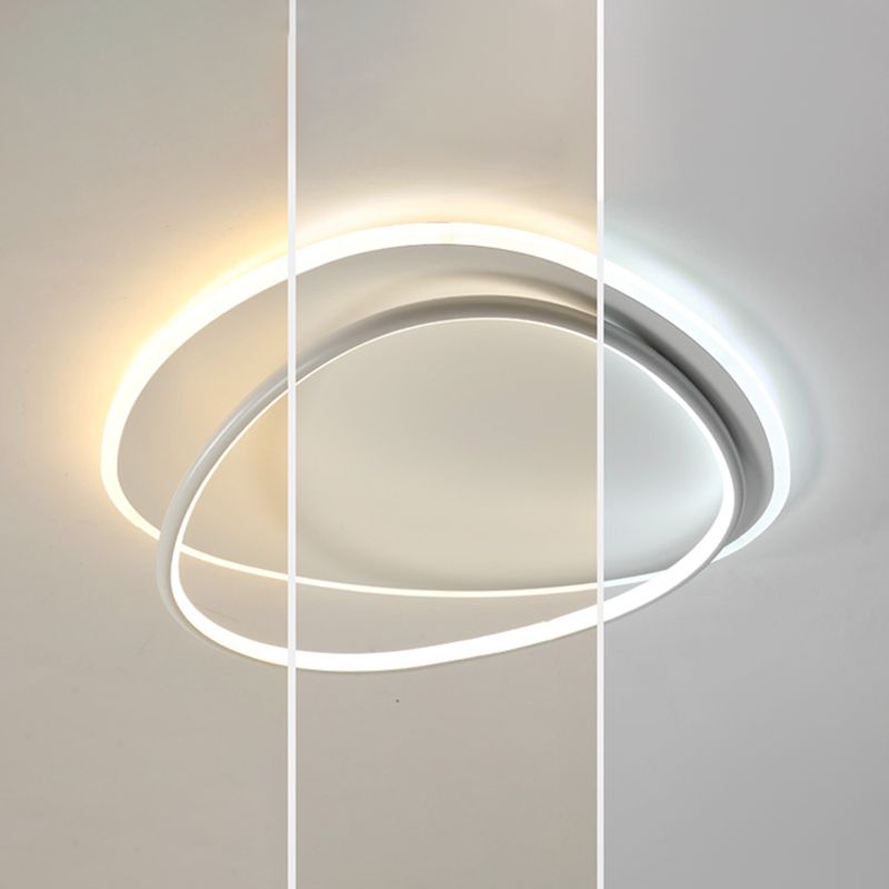 Plafonnier encastré à abat-jour rond en métal, luminaire moderne à 2 lumières