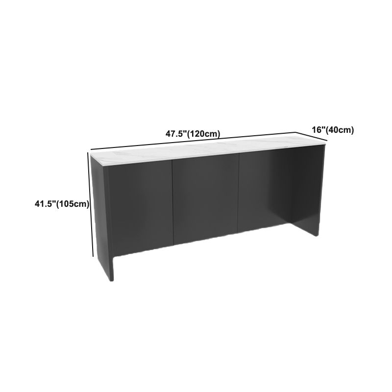 Industrial Style Bar Table Stone Rectangle Bistro Bar Desk for Living Room