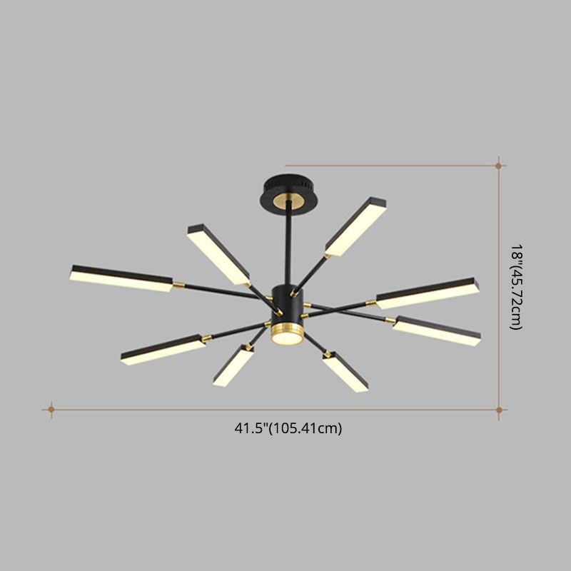 Metal Starburst Hanging Light Fixture Minimalist Style LED Suspended Lighting Fixture