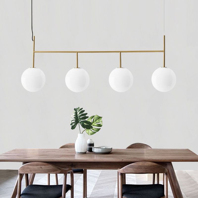 Moderne Esselinsel Leichte runde Glasschatten Hängende Leuchte für Esszimmer