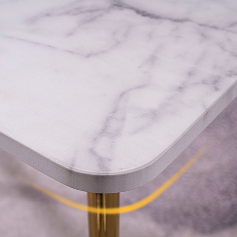 Modern Rectangle Wooden Top Coffee Table with 4 Iron Legs 1 Piece