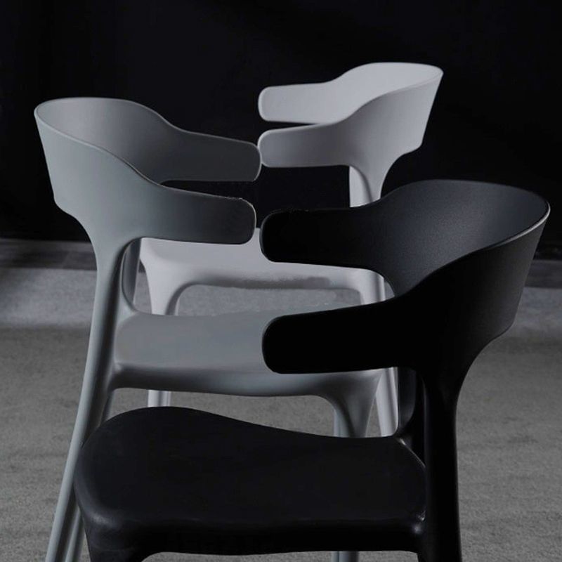 Plastic Modern Dining Chair Open Back Dining Side Chair for Kitchen
