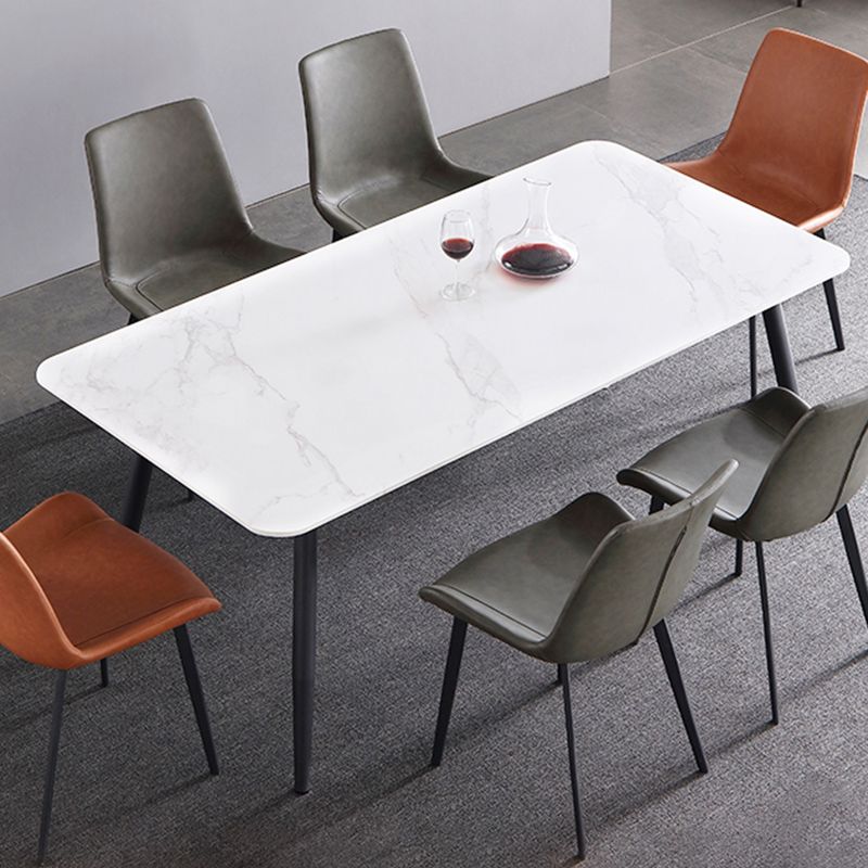 4-foot Stone Dinner Table Industrial Style Rectangle Dining Table for Home