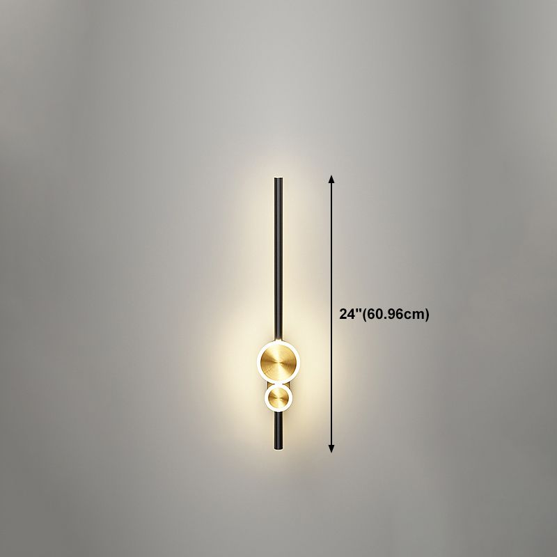 Linear Shape Metal Wall Lights Modern Style 3 Light Wall Mounted Light Fixtures in Black