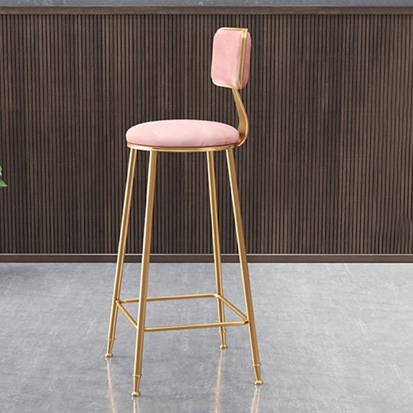 Glam Gold Legs Bar Stools Living Room Upholstered Counter Chair