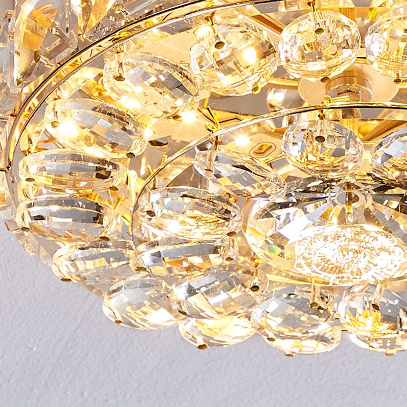Modern Simple Style Ceiling Lamp Geometric Crystal Flush Mount with Hole 3-4.5'' Dia