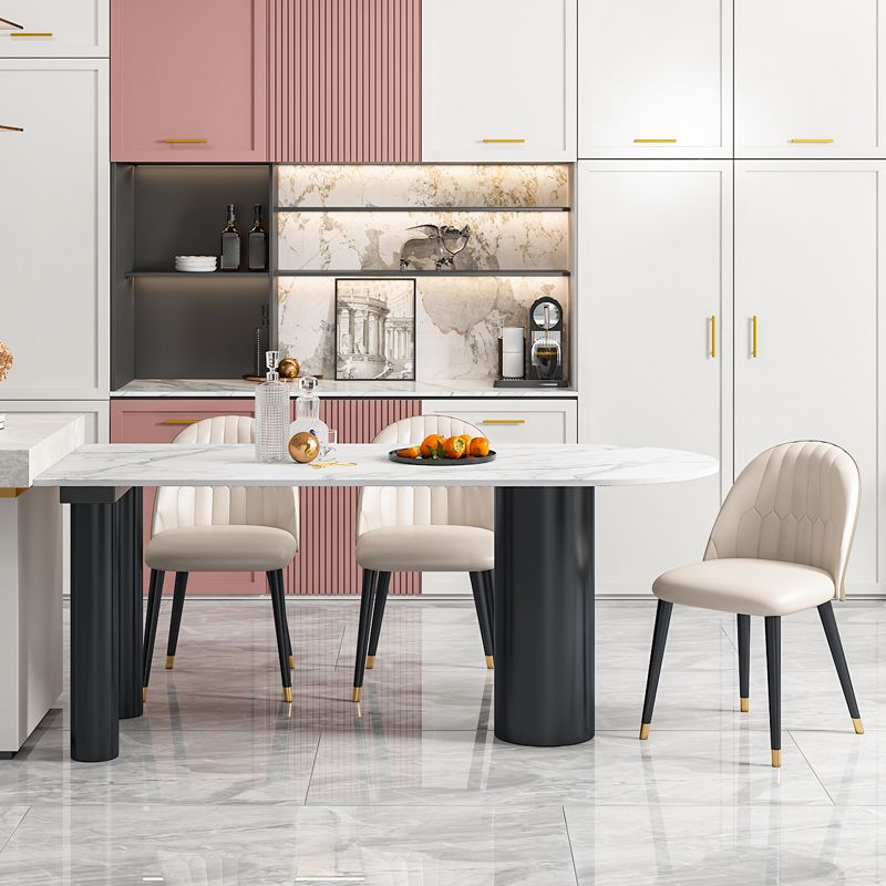 Sintered Stone Dining Table Modern White Dining Table for Kitchen