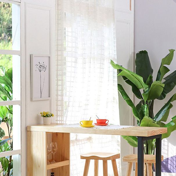 Luxury Rectangle Solid Wood Bar Table Set 1/2/3 Pieces Counter Table with Backless Stools