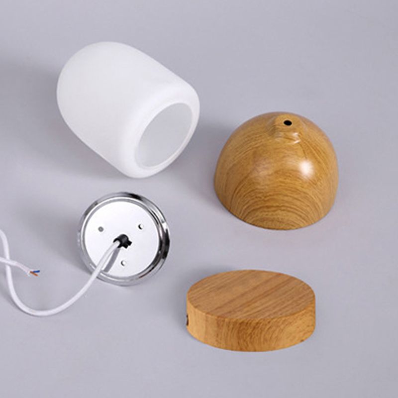 LAMPE DE TRAPLE DE FINE DE BOIS NORDIQUE 1-LIGHT BLANC SUSPENSION SUSPENSION POUR CAFE