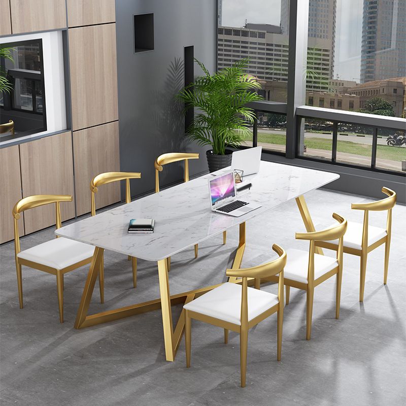 Modern 1/7 Pieces Dining Set Rectangle Stone Dining Table for Living Room