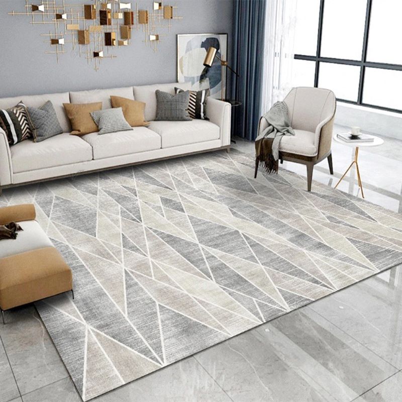 Tapis gris Wabi-Sabi Tapis lavable Polyester Rapier pour la décoration intérieure
