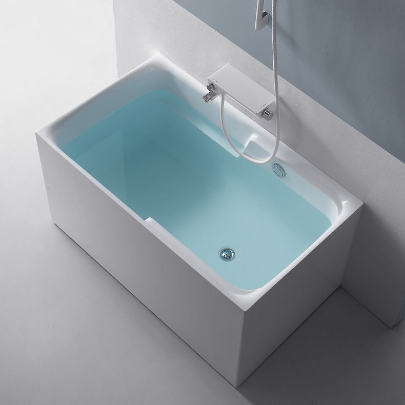 White Acrylic Soaking Bathtub Bathroom Rectangular Modern Bath Tub