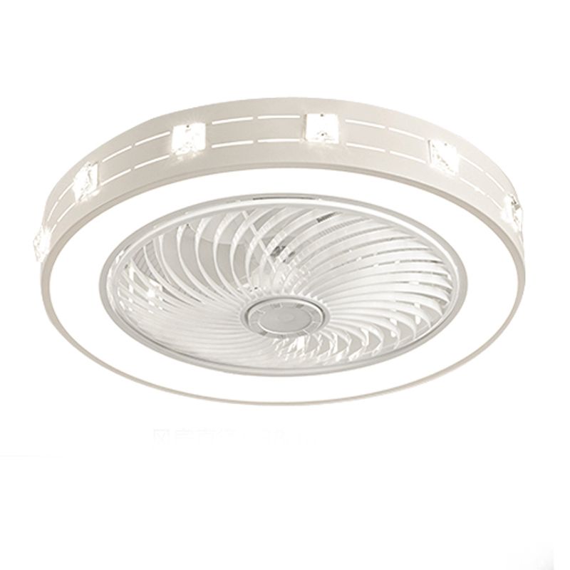 Lámpara de ventilador en forma de tambor rosa caricatura led metal semi flush luz para habitación infantil