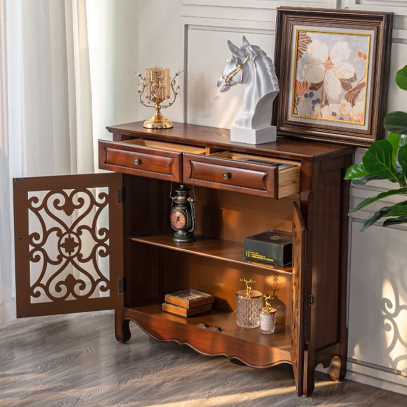 36.02"Tall 1- Door Wooden Cabinet, 2-drawer Rectangle Accent Cabinet