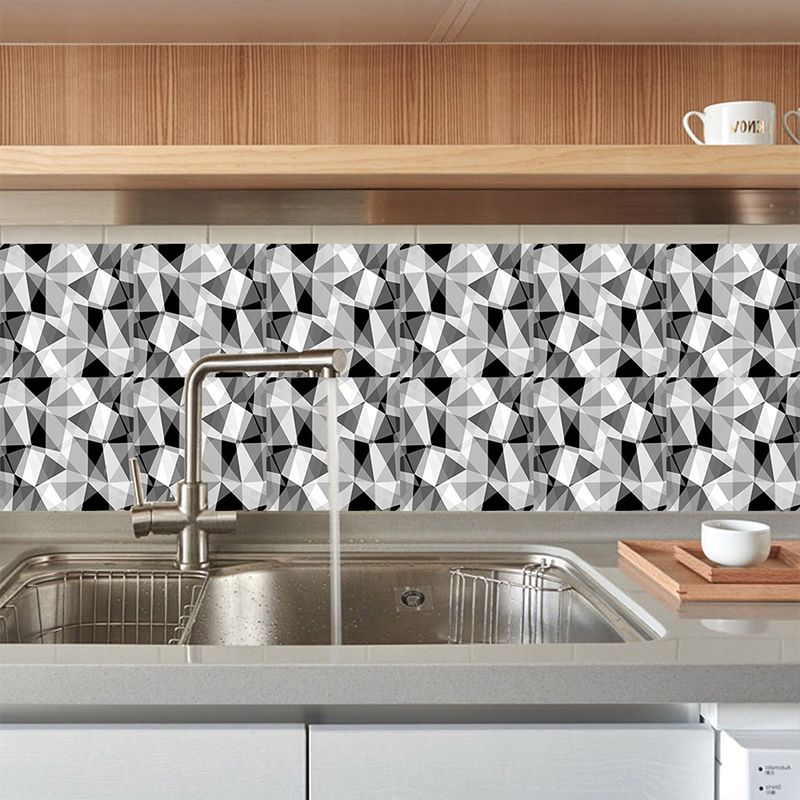Geometry 3D Triangle Wallpapers 18 Pcs Adhesive Modern Kitchen Backsplash Wall Covering, 7.8-sq ft