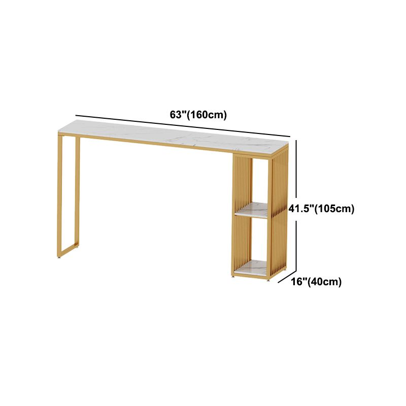 Glam1/2/3 Pieces Bar Table Set Rectangle Marble Bar Table with Bar Stool