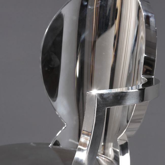 Industrial Style Counter Stool Silver Metal Bar Stool for Living Room